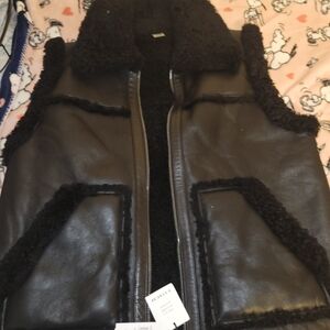Coach Black Shearling Vest